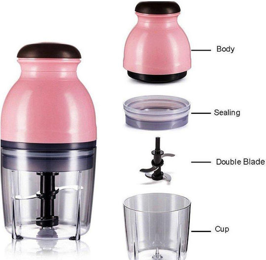 Andowl Πολυκόπτης Multi 200W με Δοχείο 300ml Ροζ