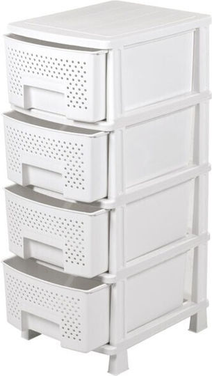 Homeplast Зива Перфорирана Пластмасова Чекмеджиера 4 Позиции Бяла 50x40x99см