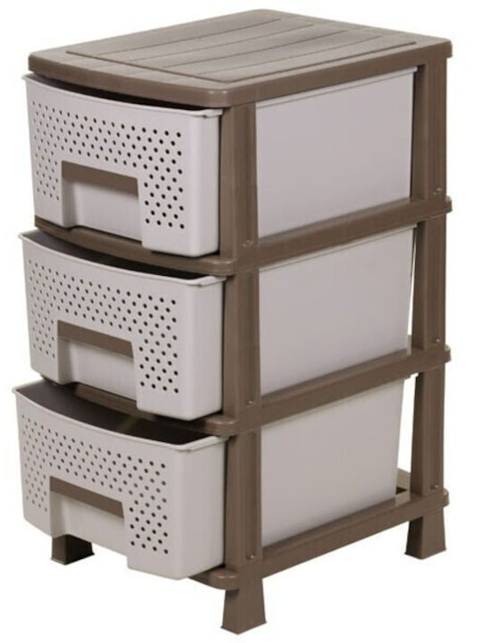 Homeplast Τάρα Drawers Plastic in Beige Color 3 Slots 50x40x70cm