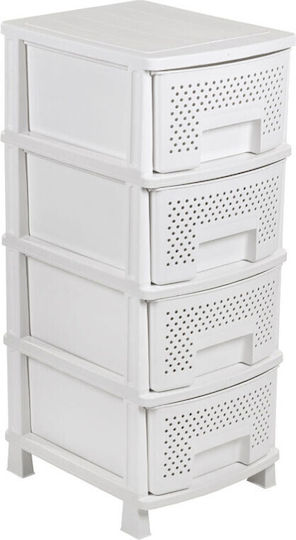 Homeplast Зива Перфорирана Пластмасова Чекмеджиера 4 Позиции Бяла 50x40x99см