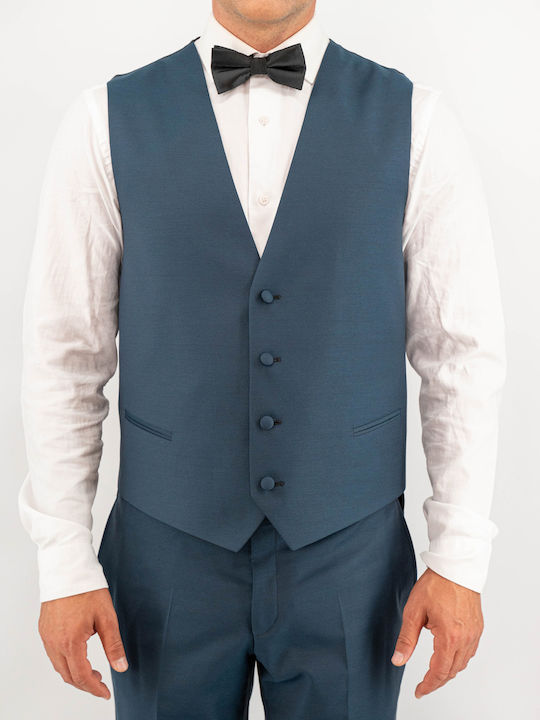 Men's Suit with Vest Petrol Blue