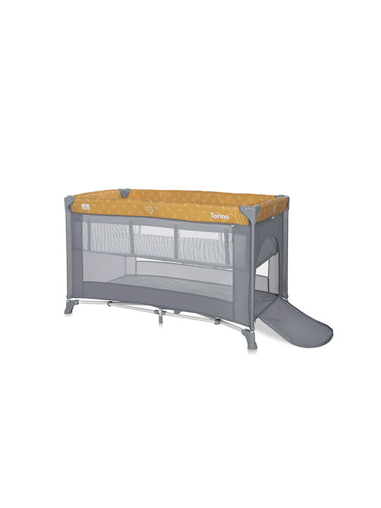 Lorelli Torino Playpen 2 Levels with Mattress Lemon Curry Floral 127x68cm