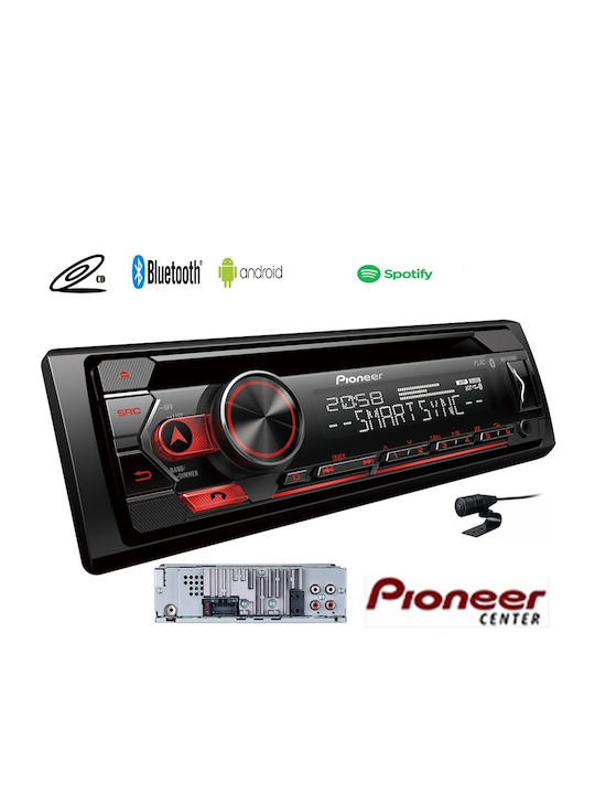 Pioneer Ηχοσύστημα Αυτοκινήτου 1DIN (Bluetooth/USB/CD) με Αποσπώμενη Πρόσοψη