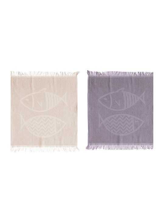 Nef-Nef Homeware Fish Style Grey Tea Towel from 100% Cotton in Gray Color 50x50cm