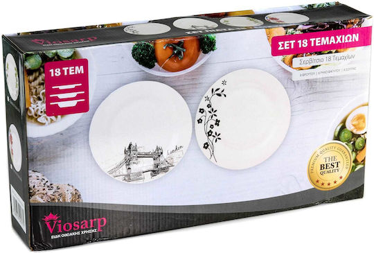 Viosarp White Porcelain Dinnerware Set 18pcs