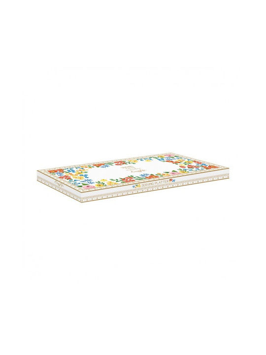Marva Boho Flowers Πιατέλα Σερβιρίσματος Ορθογώνια από Πορσελάνη Πολύχρωμη 35x15εκ.