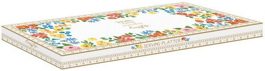 Marva Boho Flowers Serving Platter Rectangular made of Porcelain Multicolored 35x15cm Marva Boho Flowers Serving Platter Rectangular made of Porcelain Multicolored 35x15cm