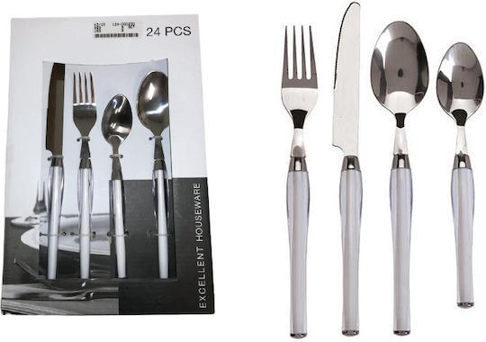 Excellent Houseware Σετ Μαχαιροπίρουνα Μαύρα 24τμχ