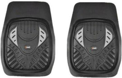 Autoline Front Mats Universal Tray Type 2pcs from Rubber Black