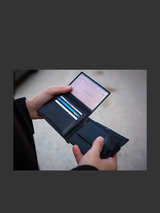 Leather Men's Wallet Classic with RFID Blue