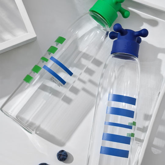Benetton Flasche Glas mit Schraubverschluss Grün 550ml