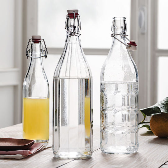 Bormioli Rocco Swing Μπουκάλι Νερού Γυάλινο με Κλιπ Διάφανο 500ml 00.70152