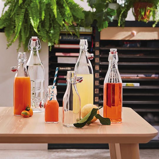 Bormioli Rocco Swing Μπουκάλι Νερού Γυάλινο με Κλιπ Διάφανο 500ml 00.70152