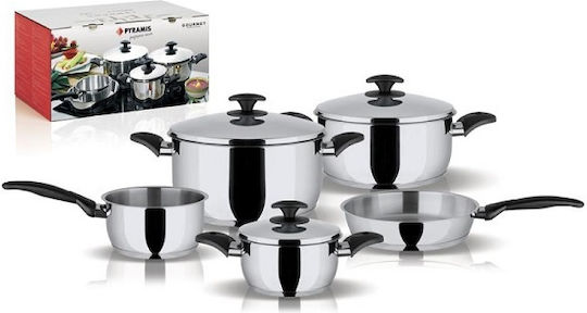 Pyramis Gourmet Kochgeschirr-Set aus Rostfreiem Stahl Silber 5 Teile
