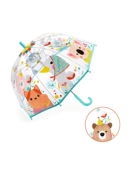 Djeco Kids Umbrella Curved Handle Transparent 70cm Djeco Kids Umbrella Curved Handle Transparent 70cm
