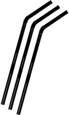 Plastic Bendable Black Reusable Straws 500 Pieces