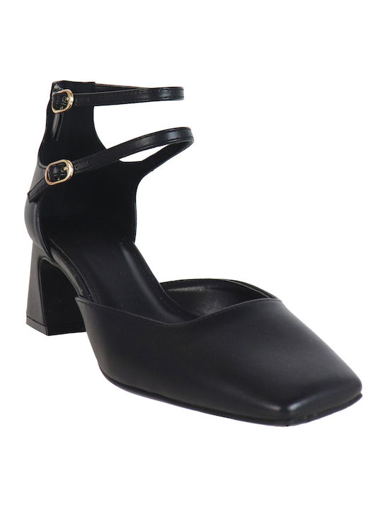 Primadonna Synthetic Leather Black Medium Heels