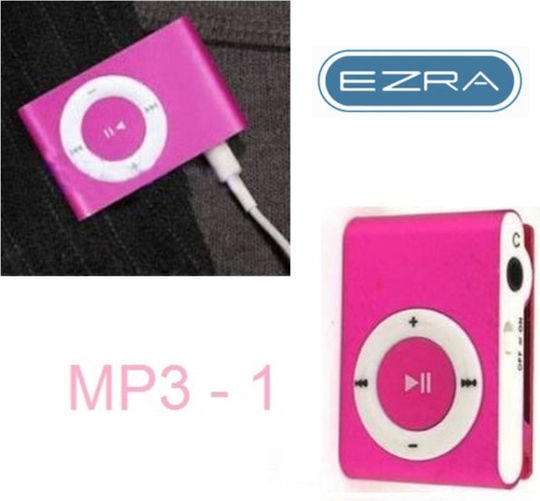 Mini MP3 + Earphones MP3 Player (64GB) cu ecran LCD 1" Fuchsia Fuchsia