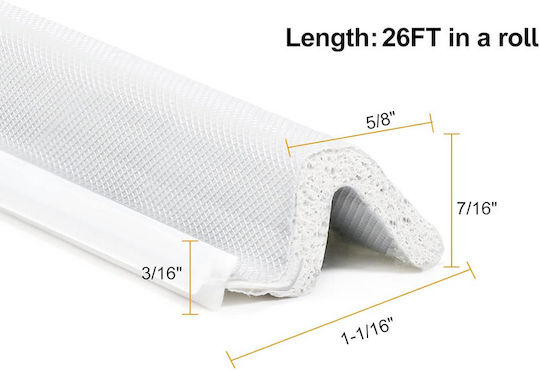 Cosa Foam Double Draft Stopper Door / Window in White Color 1mx8cm