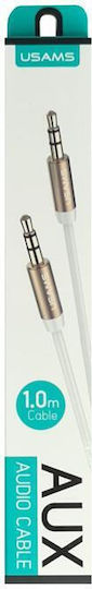 Usams Cablu Audio 3,5 Mm Male - 3,5 Mm Male Alb 1m YP102