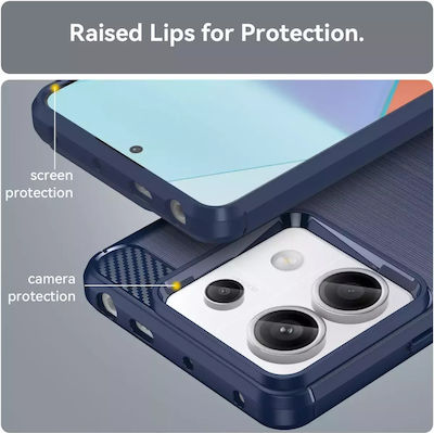 Hurtel Carbon Back Cover Silicone Durable Blue (Redmi Note 13 5G)