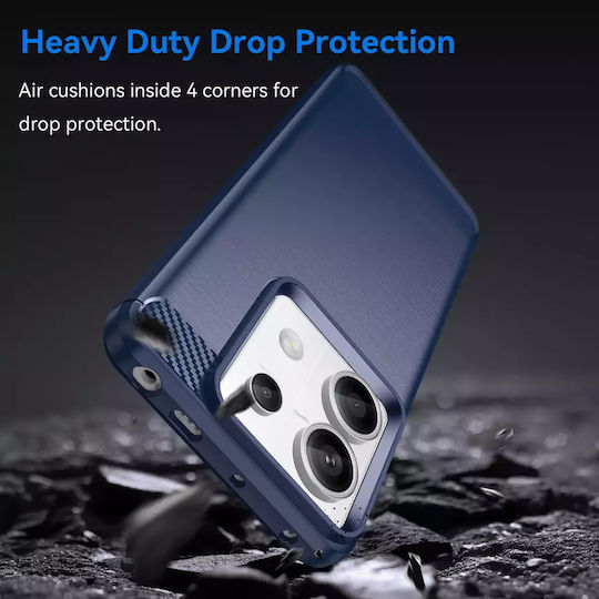 Hurtel Carbon Back Cover Σιλικόνης Μπλε (Redmi Note 13 5G)