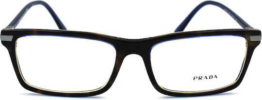 Prada Men's Acetate Brown Prescription Eyeglass Frame PRVPR03 ZXH1O1