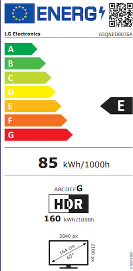 LG Smart Television 65" 4K UHD QNED 65QNED80T6A HDR (2024)