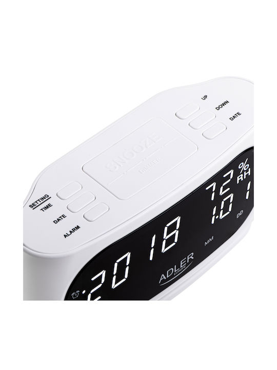 Adler Ceas Digital de Masă cu Alarmă AD 1186 W