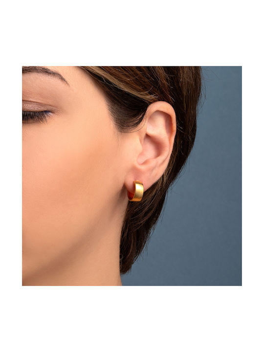 George Art Jewels Σκουλαρίκια Κρίκοι από Ασήμι Επιχρυσωμένα