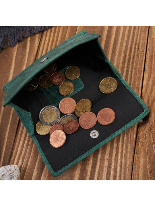 Small Leather Women's Wallet Classic with RFID Green