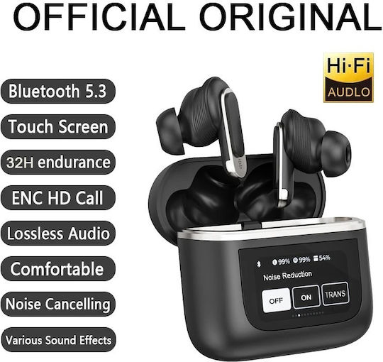 Ezra M-V8 In-ear Bluetooth Handsfree Ακουστικά με Αντοχή στον Ιδρώτα και Θήκη Φόρτισης Μαύρα