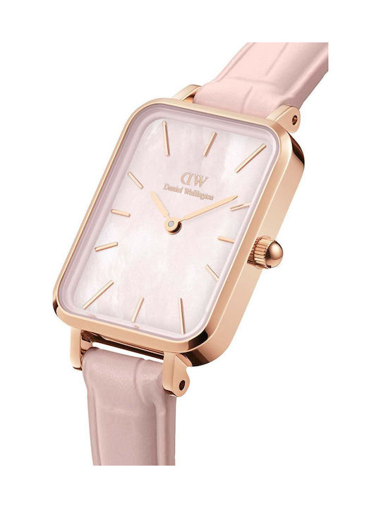 Daniel Wellington Quadro Ρολόι Μπαταρίας με Δερμάτινο Λουράκι