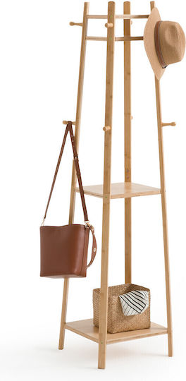 So'Home Freistehender Kleiderständer Hölzernes Beige 42.5x42.5x169cm