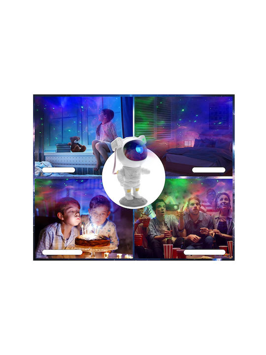 Jokomisiada Παιδικό Φωτιστικό Projector με Προβολή Αστεριών Λευκό