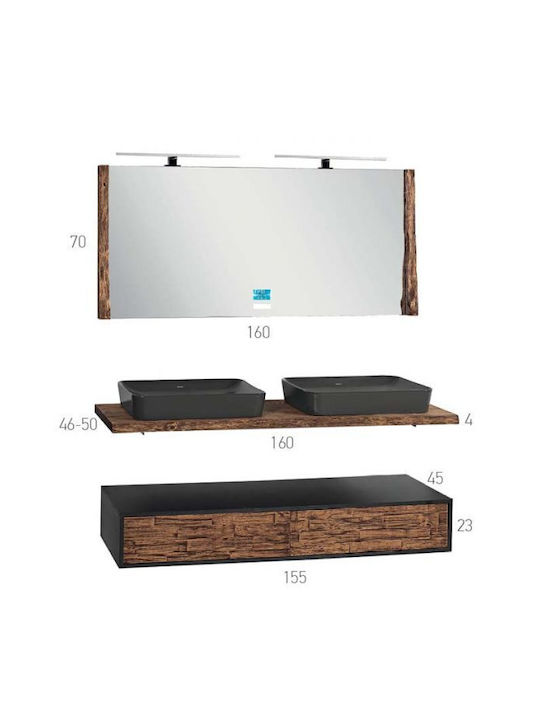 Mabo Bathroom Mirror made of Plywood Brown