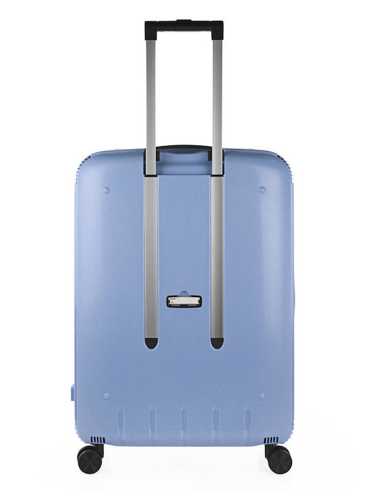 Jaslen Μεγάλη Βαλίτσα Ταξιδίου Σκληρή Sapphire Blue με 4 Ρόδες Ύψους 75εκ.