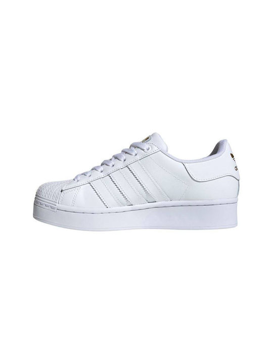 Adidas Superstar Bold Γυναικεία Flatforms Sneakers Cloud White / Gold Metallic