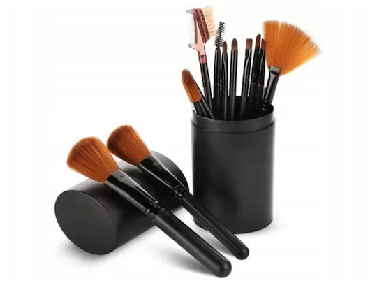 Professional Set with Makeup Brushes for Foundation made of Synthetic Hair 12pcs