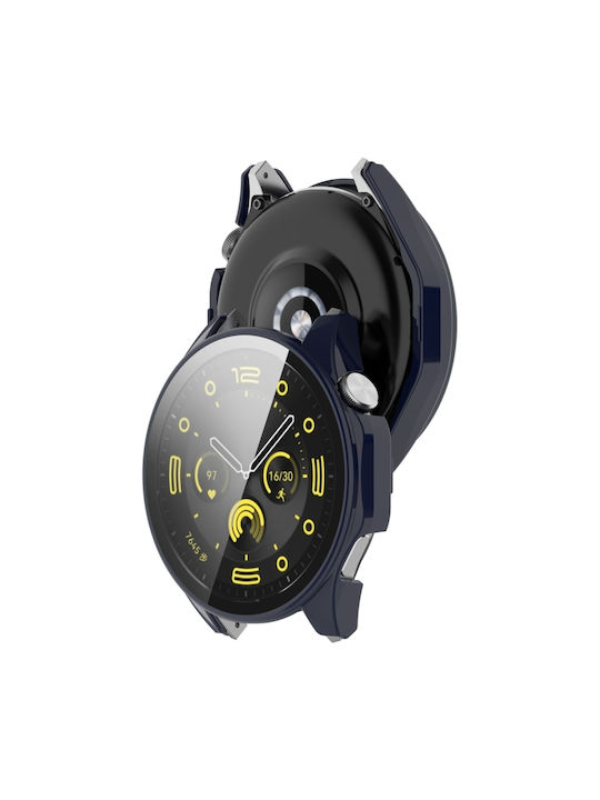 Пластмасов Калъф със Стъкло в Син цвят за Honor Watch 4 Pro