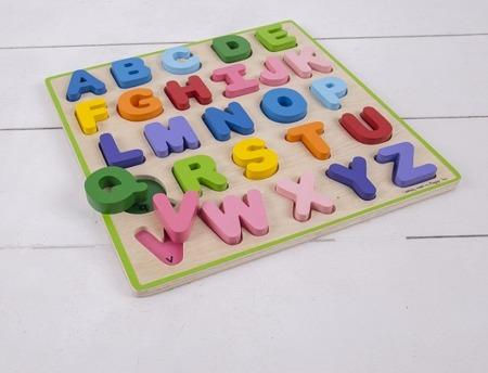 Lemnos Puzzle pentru Copii cu Îmbinări Alphabet pentru 6+ ani+ Ani 26buc Big Jigs