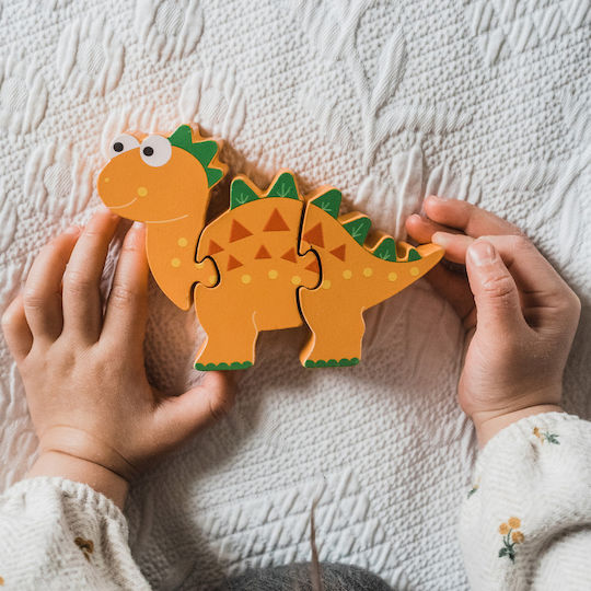 Дървено Детски Пъзел Stegosaurus Мангекю 4бр Orange Tree Toys