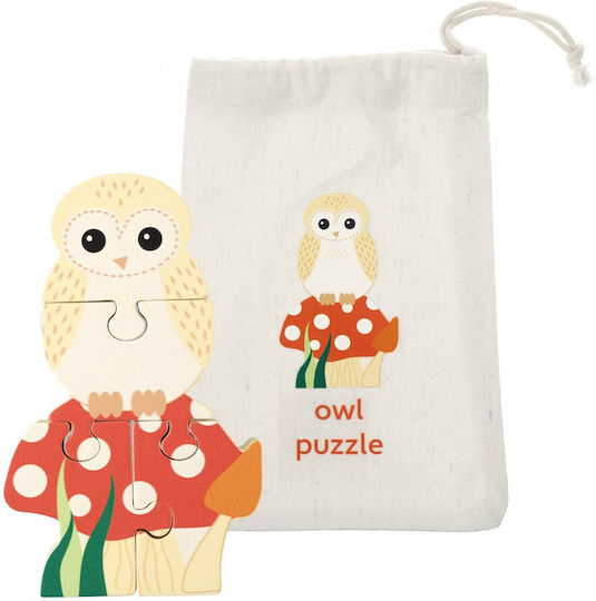 Holz Kinder Steckpuzzle Mini 3d Owl 4pcs Orange Tree Toys