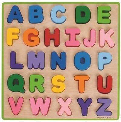 Lemnos Puzzle pentru Copii cu Îmbinări Alphabet pentru 6+ ani+ Ani 26buc Big Jigs