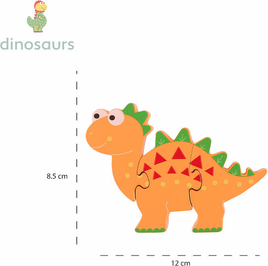 Дървено Детски Пъзел Stegosaurus Мангекю 4бр Orange Tree Toys