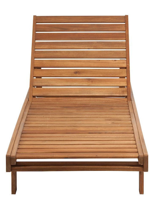 Deckchair Wooden Somerset with Cushion Brown with Table 200x70x30cm.