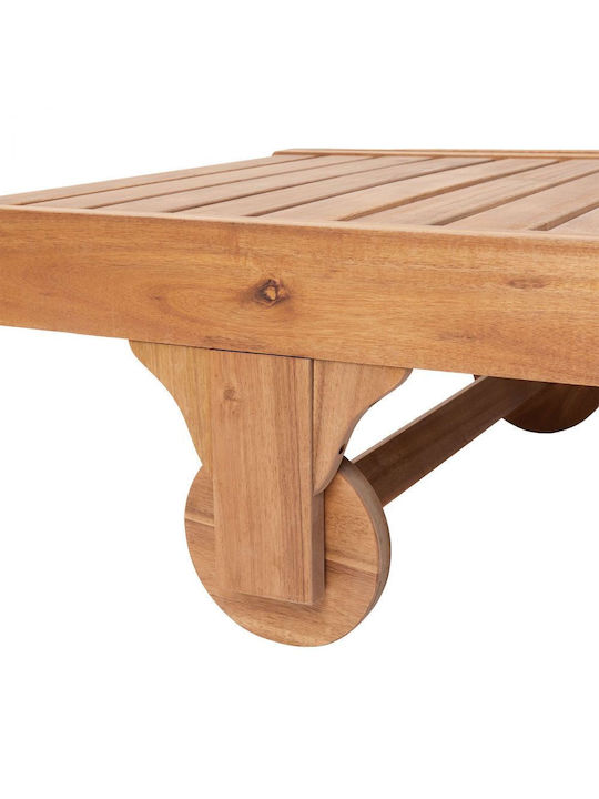 Deckchair Wooden Somerset with Cushion Brown with Table 200x70x30cm.