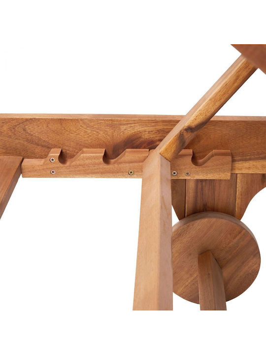 Deckchair Wooden Somerset with Cushion Brown with Table 200x70x30cm.