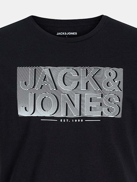 Jack & Jones Ανδρικό T-shirt Κοντομάνικο Μαύρο