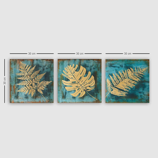 24Mall Τρίπτυχος Πίνακας σε Καμβά 30x30cm
